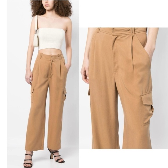 Reformation Jackson straight-leg trousers cargo pocket wide leg trouser pant NEW